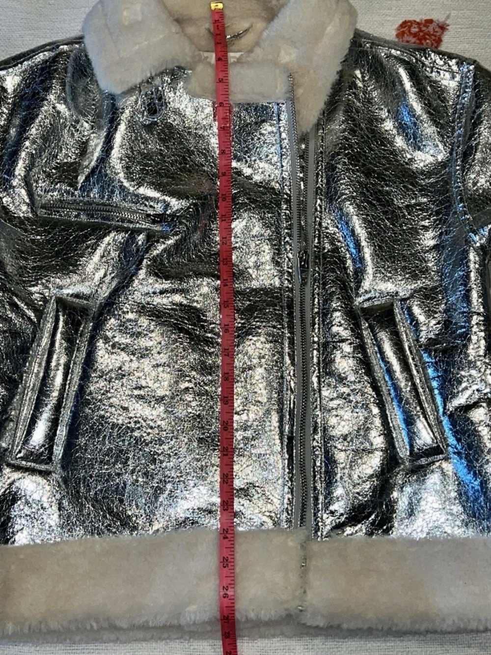 NWT BLANKNYC Shinning Star Metallic Moto Jacket Faux Leather/Sherpa Small - Picture 12 of 16
